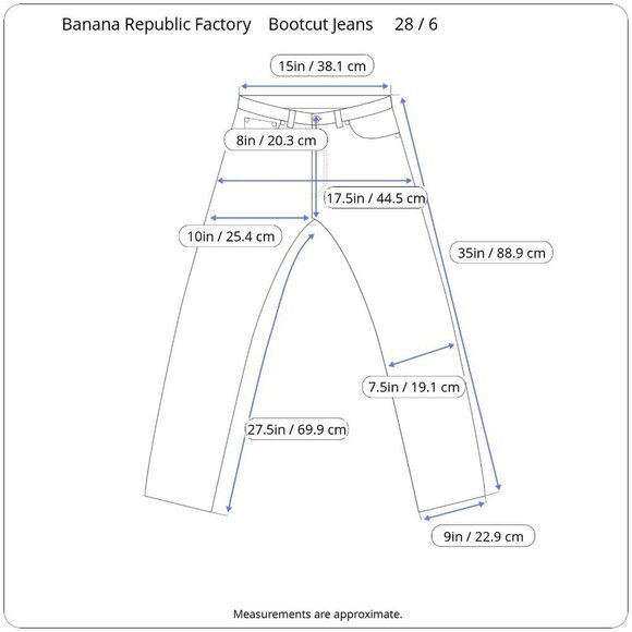 Banana Republic Factory Mid Rise Boot Cut Jeans Medium Blue Wash Denim 28 6 - Picture 15 of 16